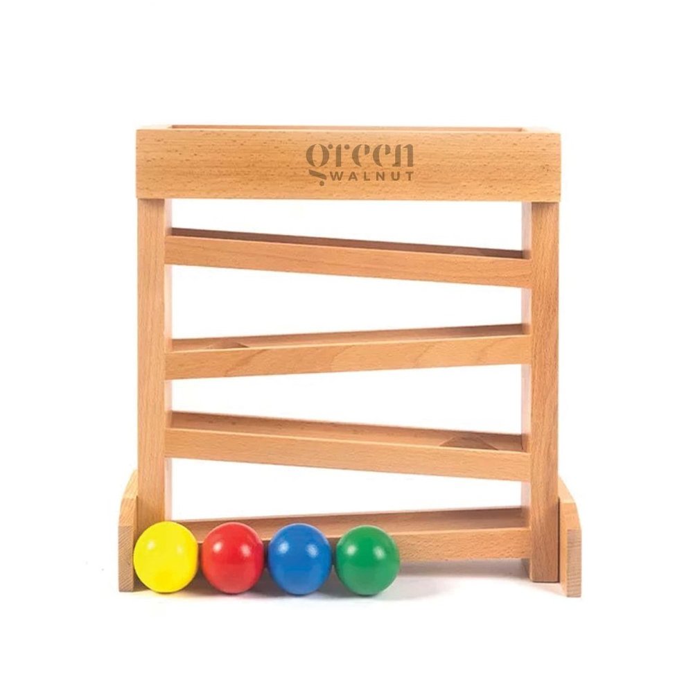Wooden Ball Tracker, Montessori Ball Runner